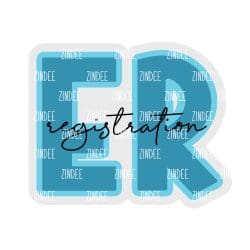 ER Script- Registration – Acrylic Badge Reel Blank (2") No Hole | Optional Sticker or UV DTF