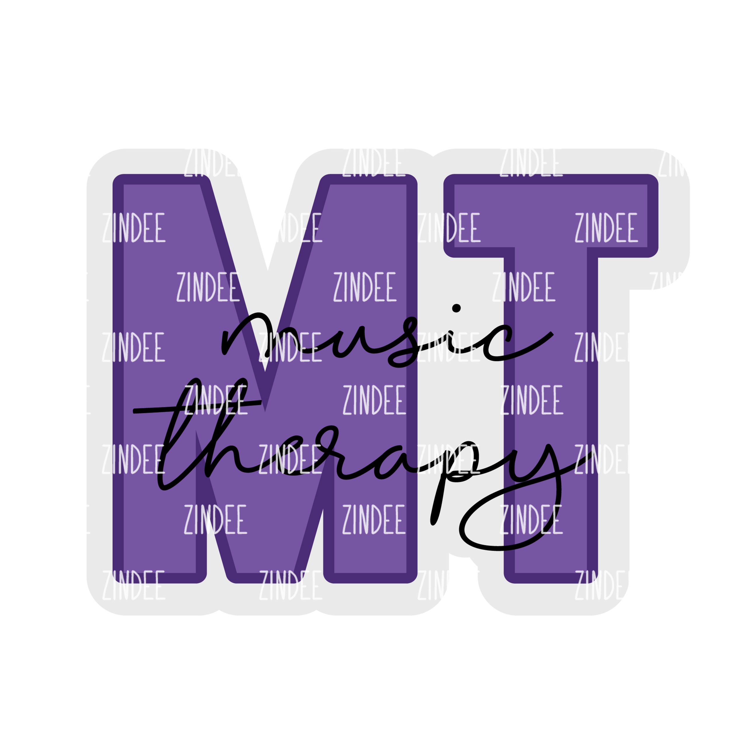 MT Script- Music Therapy – Acrylic Badge Reel Blank (2") No Hole | Optional Sticker or UV DTF