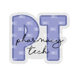 PT Script- Pharmacy Tech – Acrylic Badge Reel Blank (2") No Hole | Optional Sticker or UV DTF