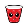 Red Party Cup with Face – Mini Acrylic Charm Blank (1.5") | Optional Sticker or UV DTF