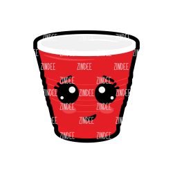 Red Party Cup with Face – Mini Acrylic Charm Blank (1.5") | Optional Sticker or UV DTF