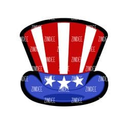 Stars and Stripes Hat – Acrylic Badge Reel Blank (2") No Hole | Optional Sticker or UV DTF