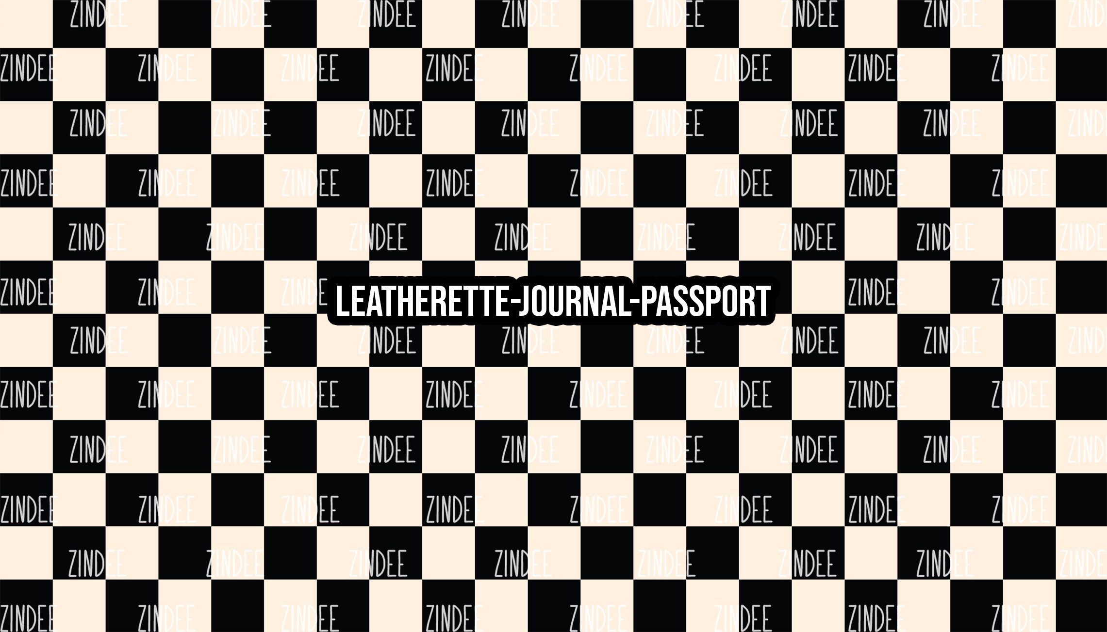 Checker Black and Cream - Journal- PASSPORT Size (Faux Leather)