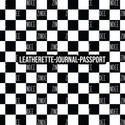 Checker Black and White - Journal- PASSPORT Size (Faux Leather)