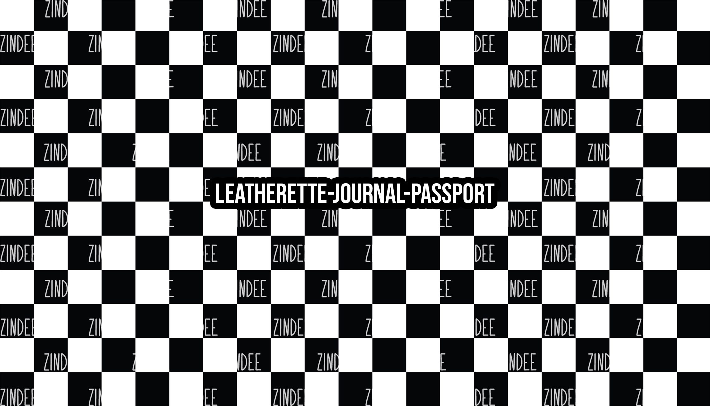 Checker Black and White - Journal- PASSPORT Size (Faux Leather)