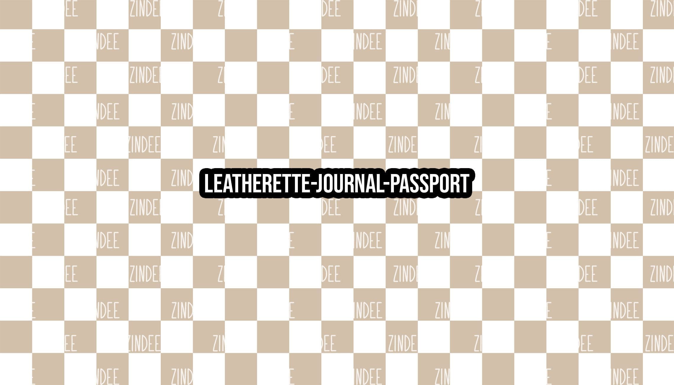 Checker Tan and White - Journal- PASSPORT Size (Faux Leather)