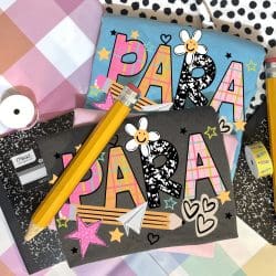 Para Pencil Happy Flower DTF Transfer