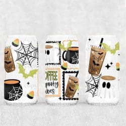 Coffee Spooky Vibes UV DTF Can Wrap