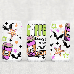 Coffee Keeps Me Alive UV DTF Can Wrap