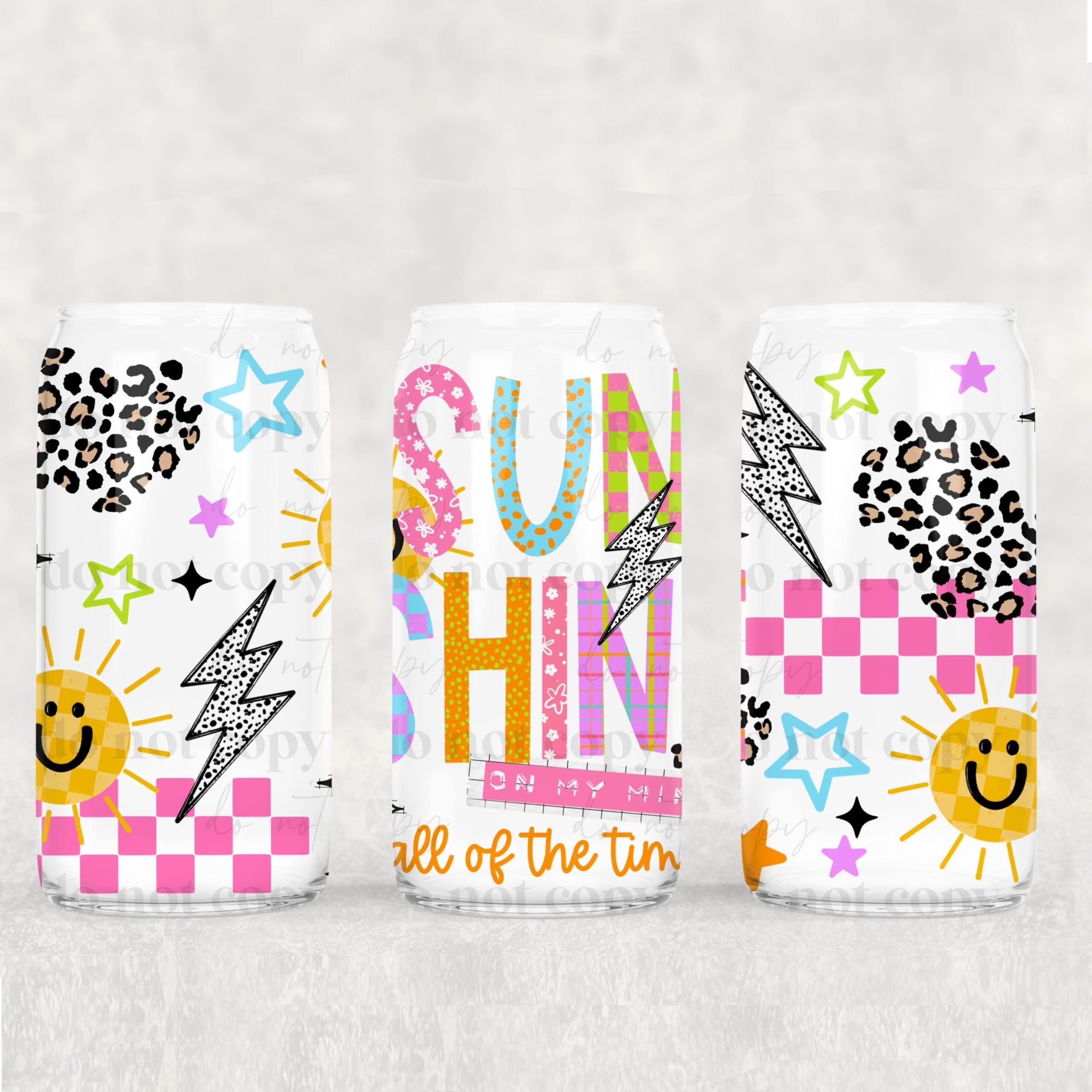 Sunshine on My Mind UV DTF Can Wrap