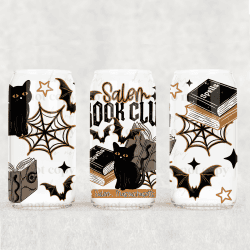 Salem Book Club UV DTF Can Wrap