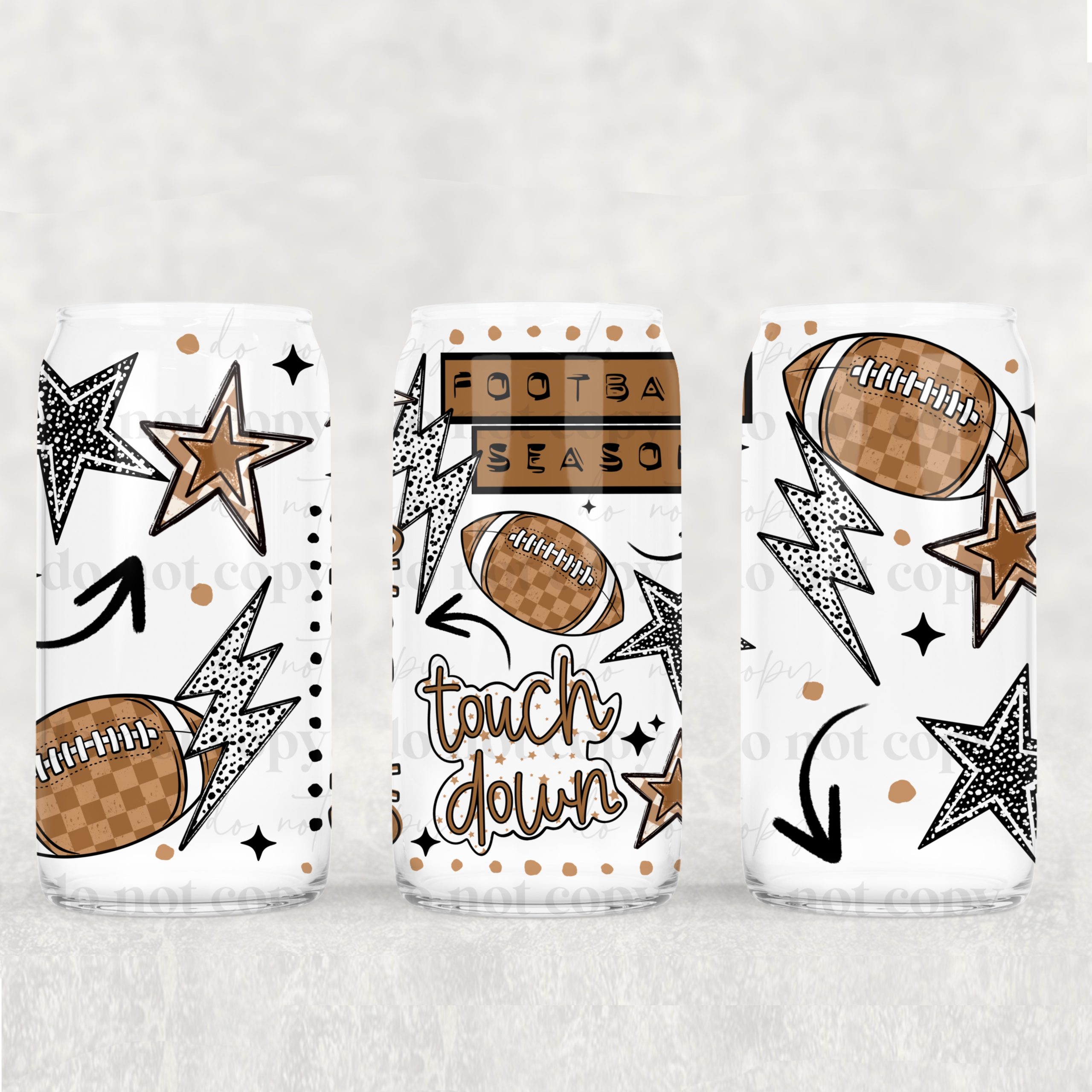 Football Collage UV DTF Can Wrap