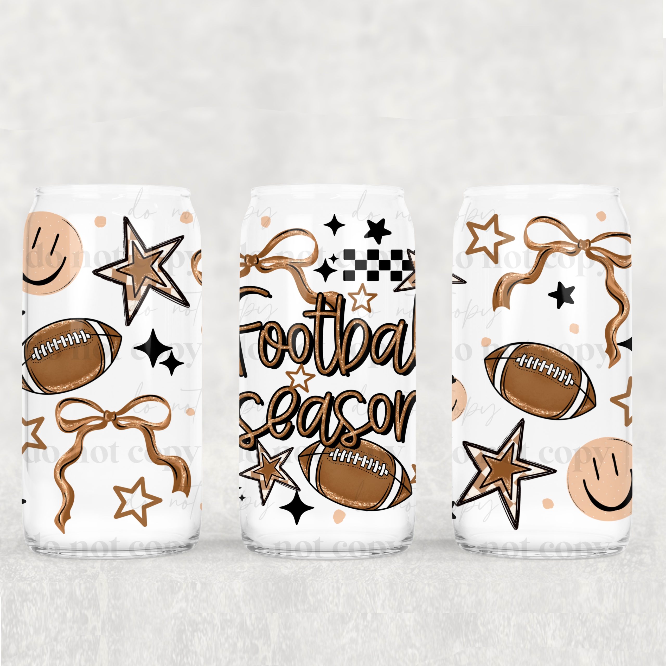 Football Season UV DTF Can Wrap