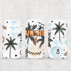 Sunshine and Good Vibes UV DTF Can Wrap