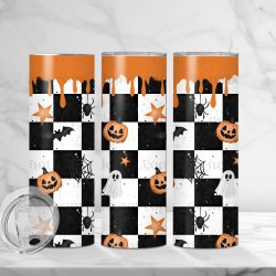 Spooky Checker (Sublimation Wrap) 20 oz Skinny