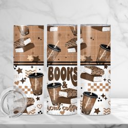 Books and Coffee (Sublimation Wrap) 20 oz Skinny