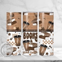 Books and Coffee (Sublimation Wrap) 20 oz Skinny