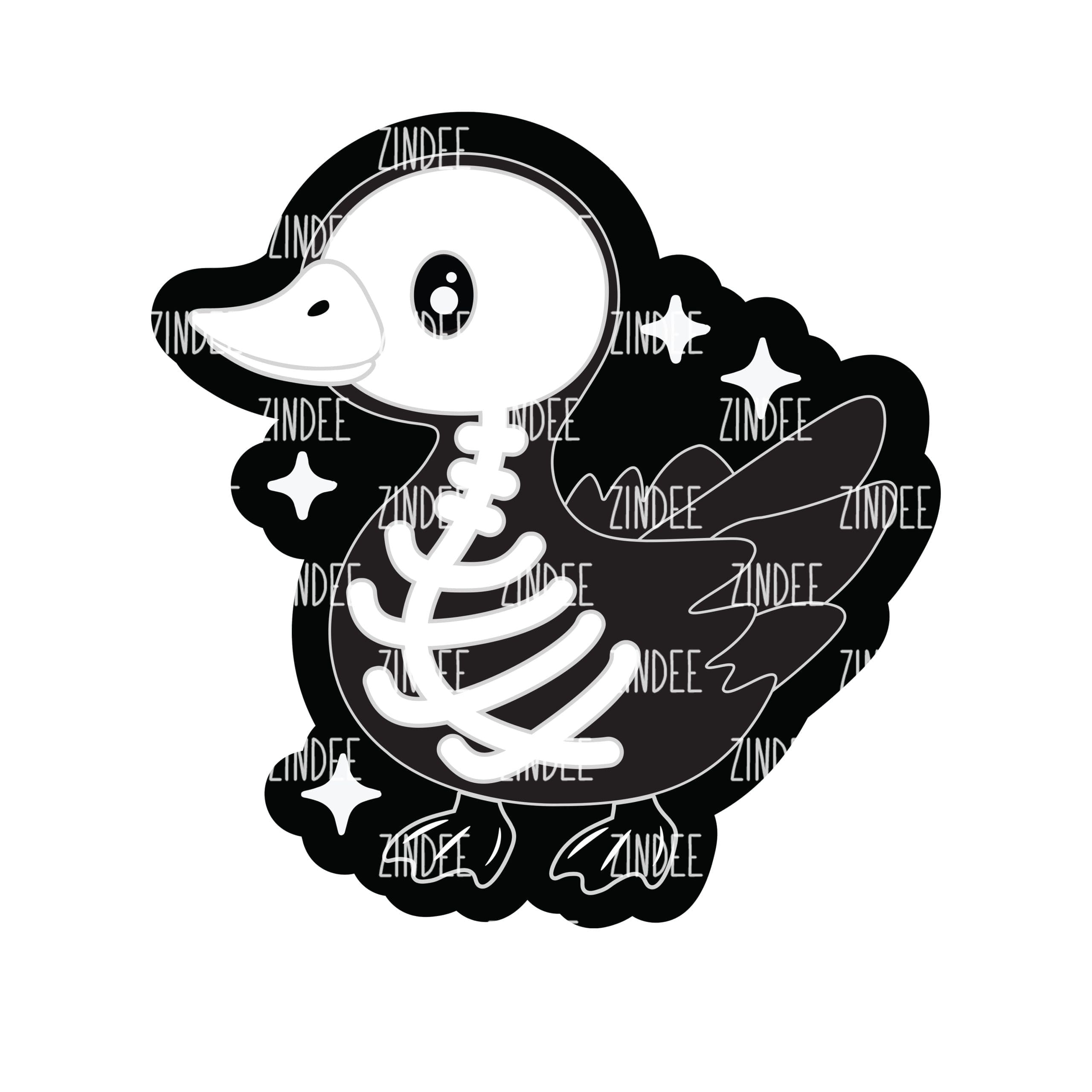 Skeleton Xray Radiology Goose - Badge Reel Blank (2") NO HOLE | Also Available as Sticker or UV DTF