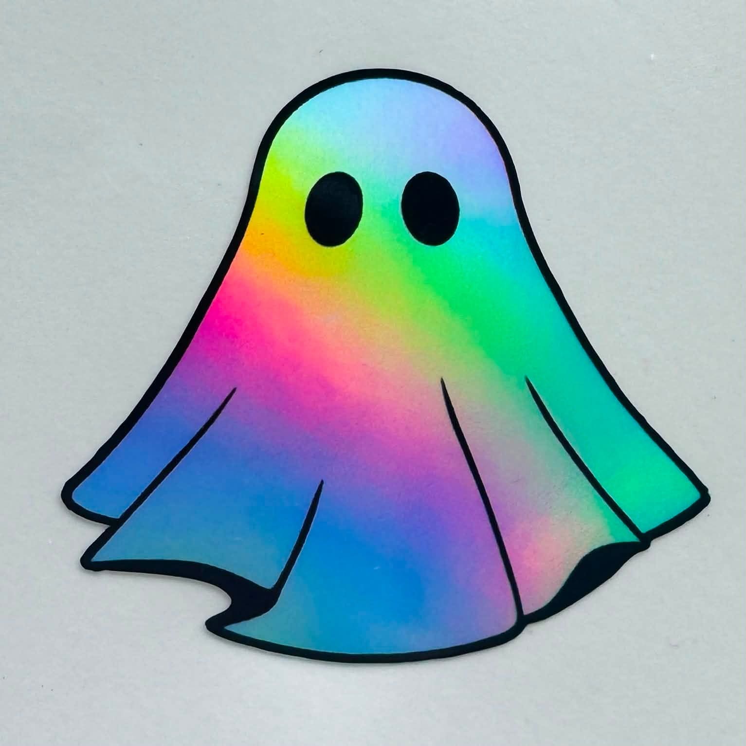 Simple Ghost Holographic Sticker- 2 inch