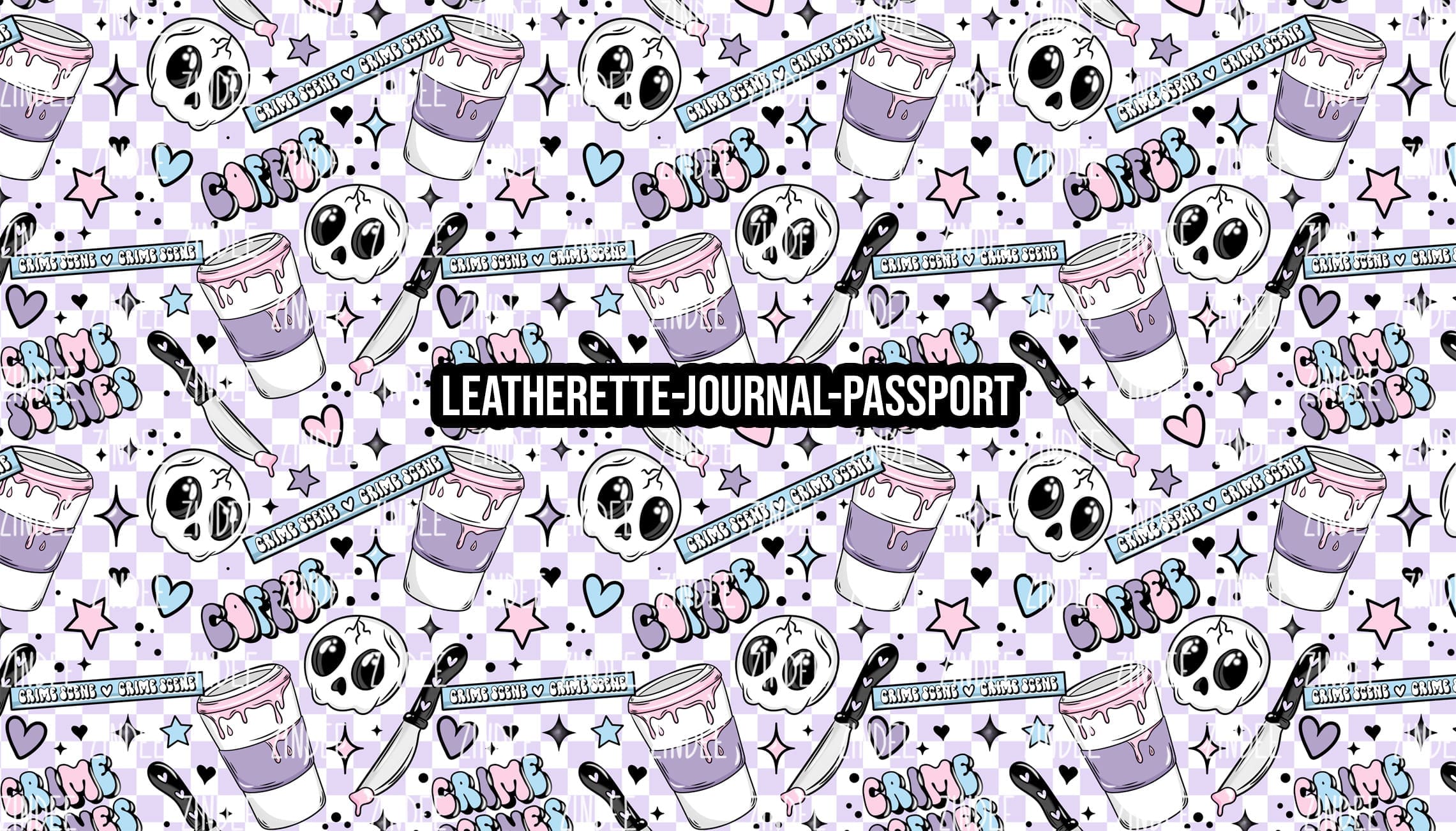 Coffee and Crime Scenes - Journal- PASSPORT Size (Faux Leather)