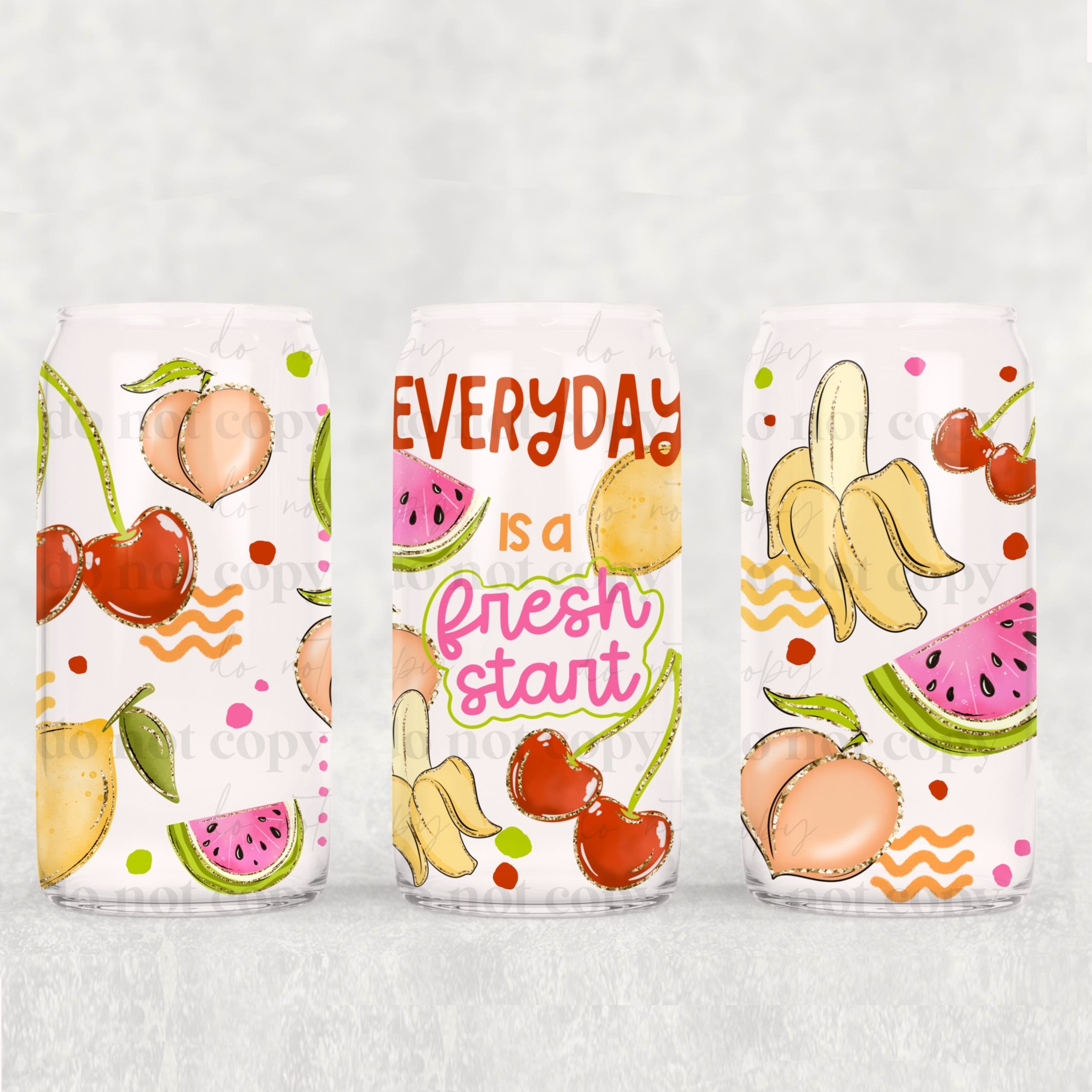 Fresh Start Fruit UV DTF Can Wrap