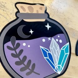 Glass Potion Bottle- Glass Rhinestone Art Box