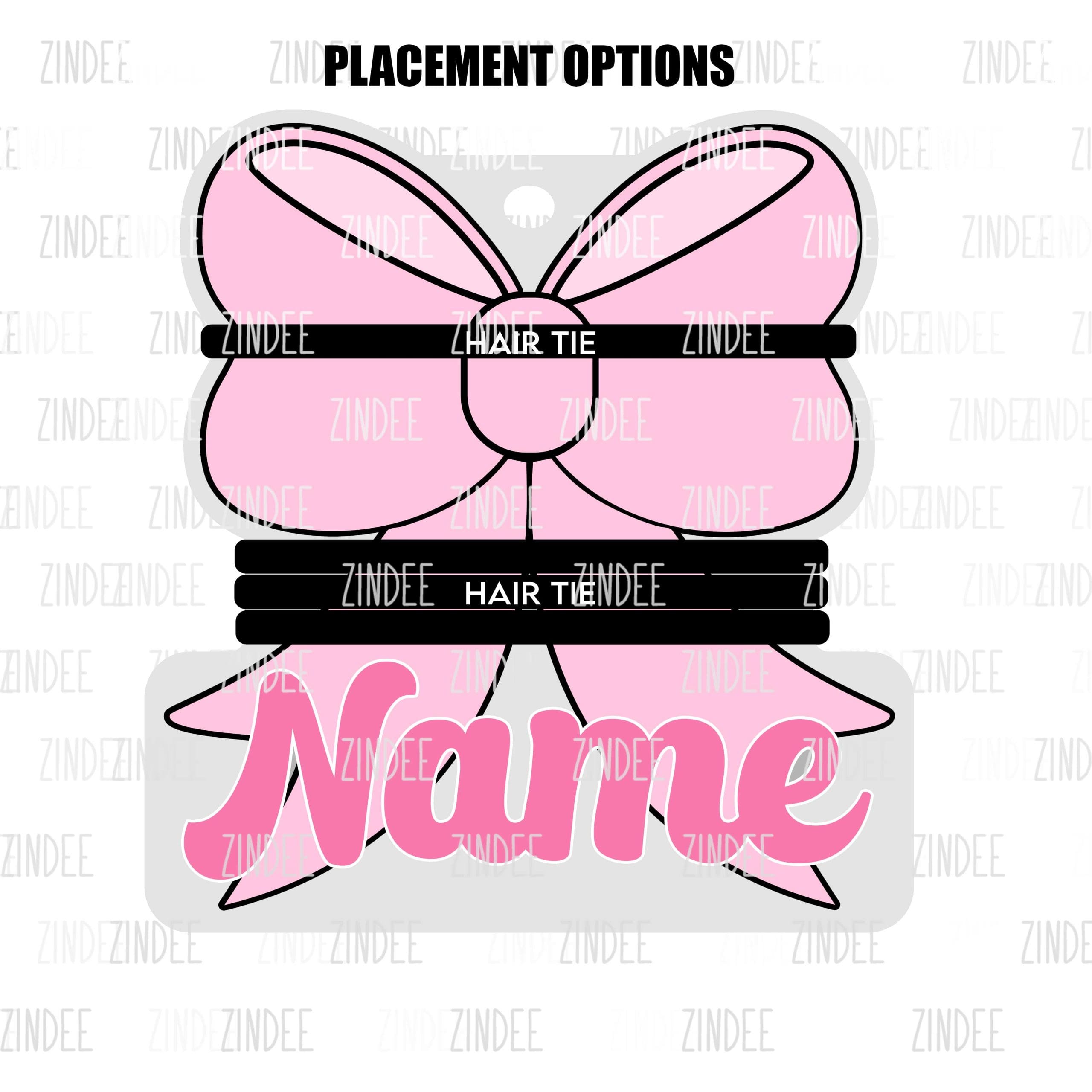 Soccer Bow Hair Tie Holder- Pony Tail | Also Available as Sticker or UV DTF - Image 2