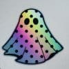 Polka Dot Simple Ghost Holographic Sticker- 2 inch