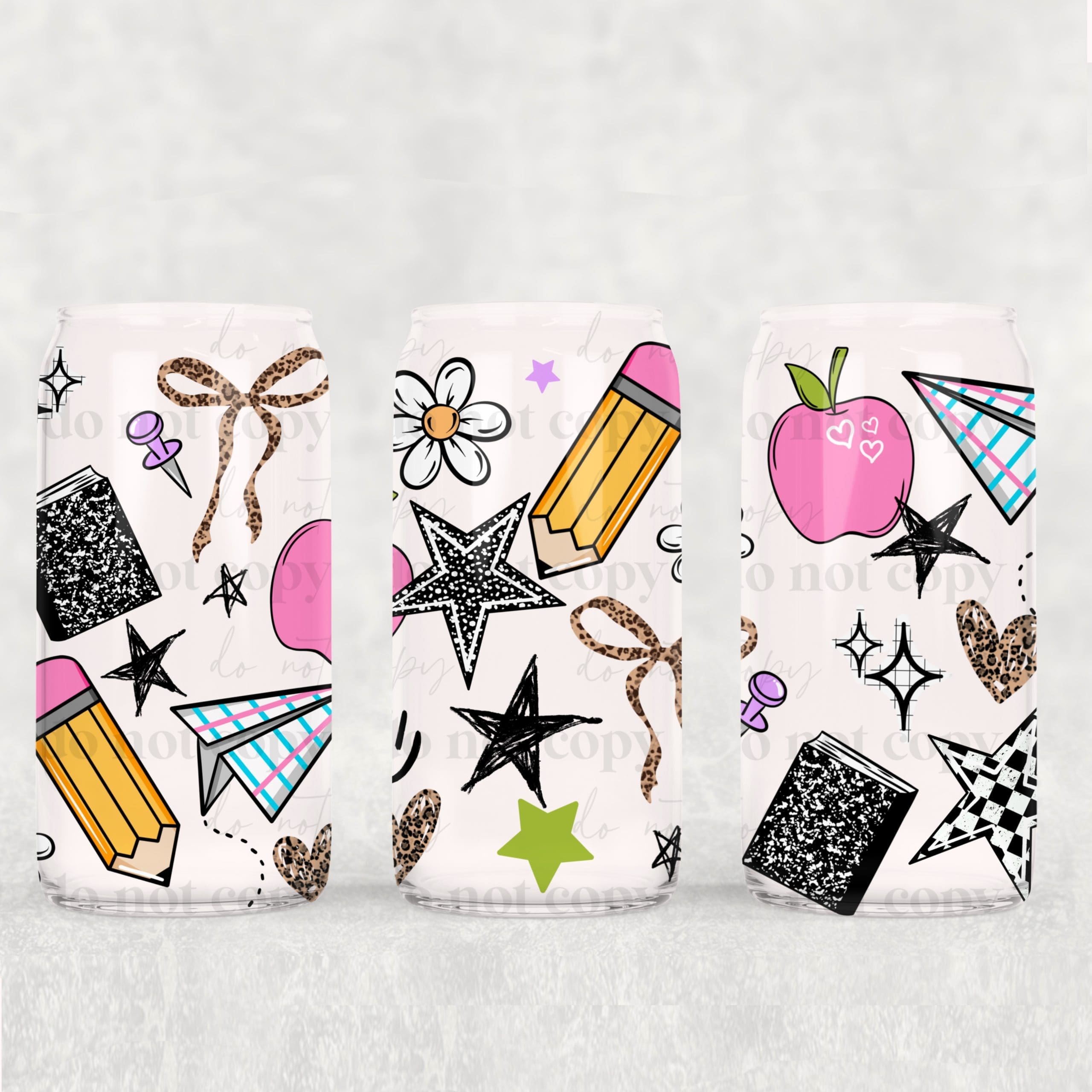 School Stars UV DTF Can Wrap