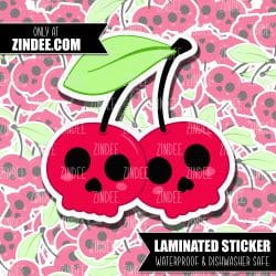 Skull Cherries Sticker
