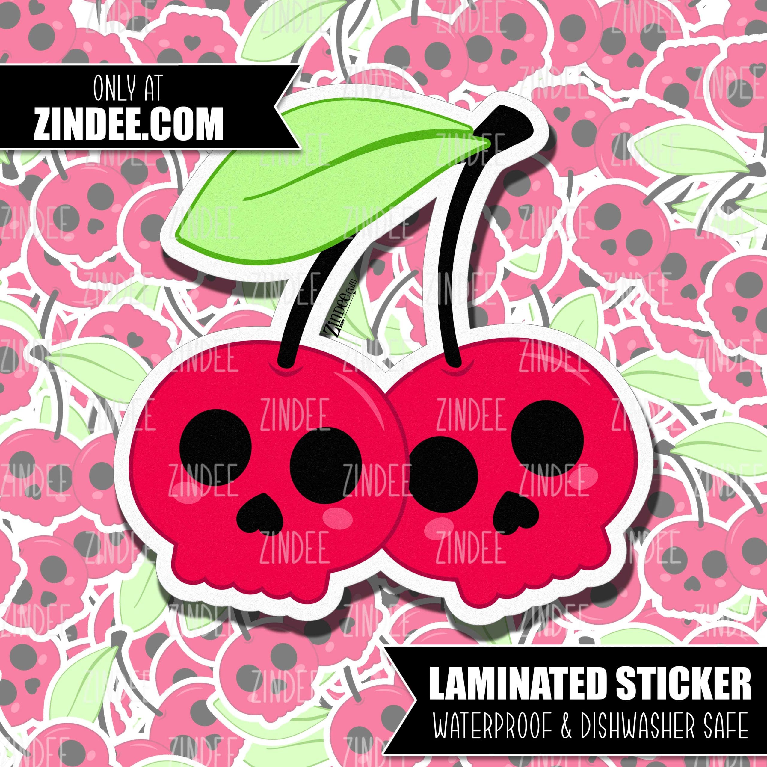 Skull Cherries Sticker