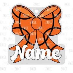Basketball Bow Hair Tie Holder- Pony Tail | Also Available as Sticker or UV DTF