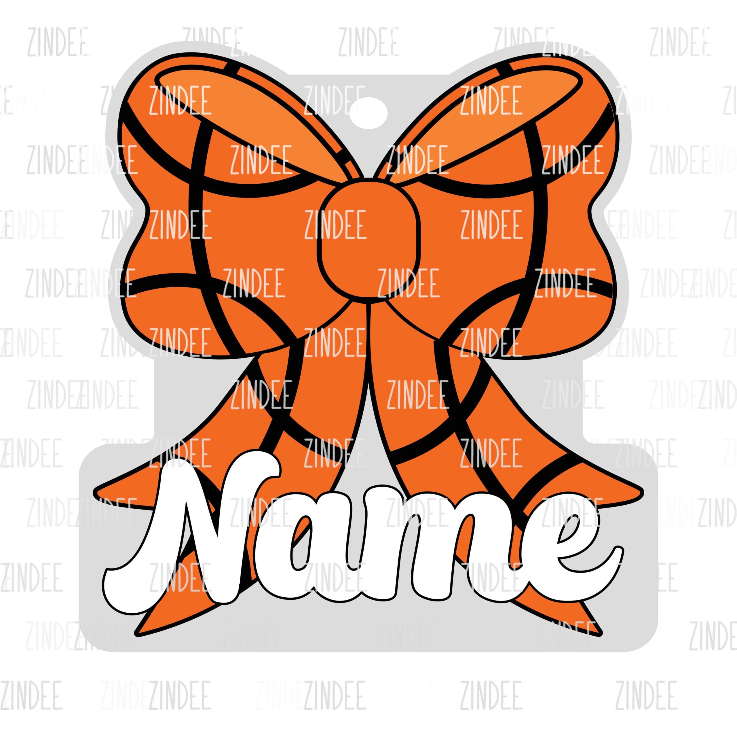 Basketball Bow Hair Tie Holder- Pony Tail | Also Available as Sticker or UV DTF