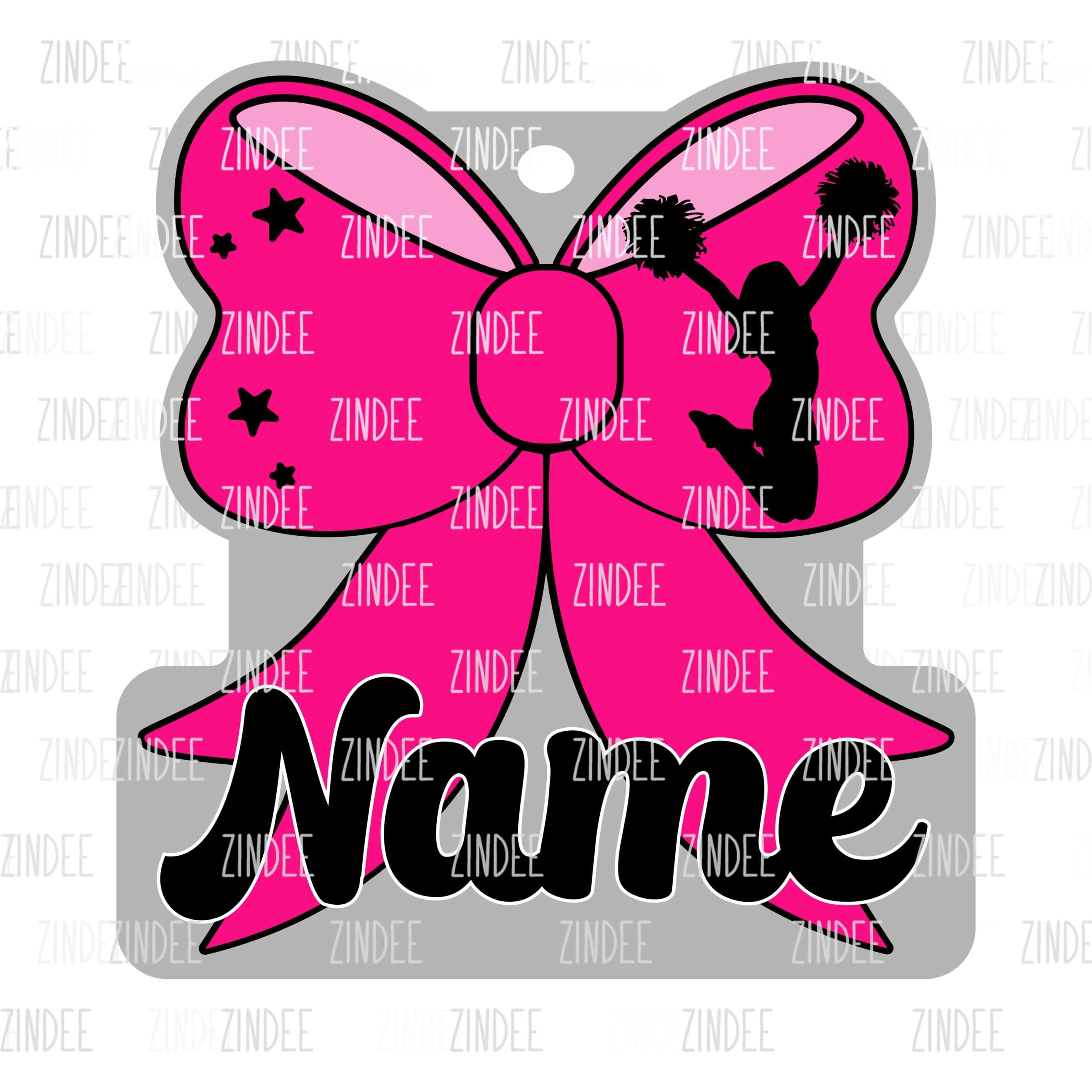Cheerleading Bow Hair Tie Holder- Pony Tail | Also Available as Sticker or UV DTF