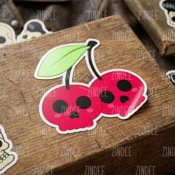 Skull Cherries Sticker - Image 3