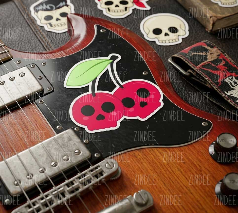 Skull Cherries Sticker - Image 2
