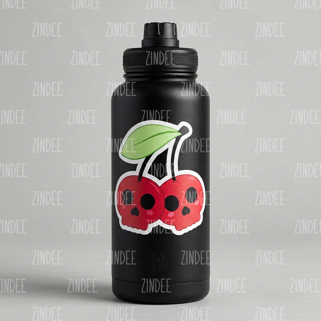 Skull Cherries Sticker - Image 5