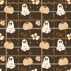 Floral Pumpkin Ghosts seamless (vinyl)