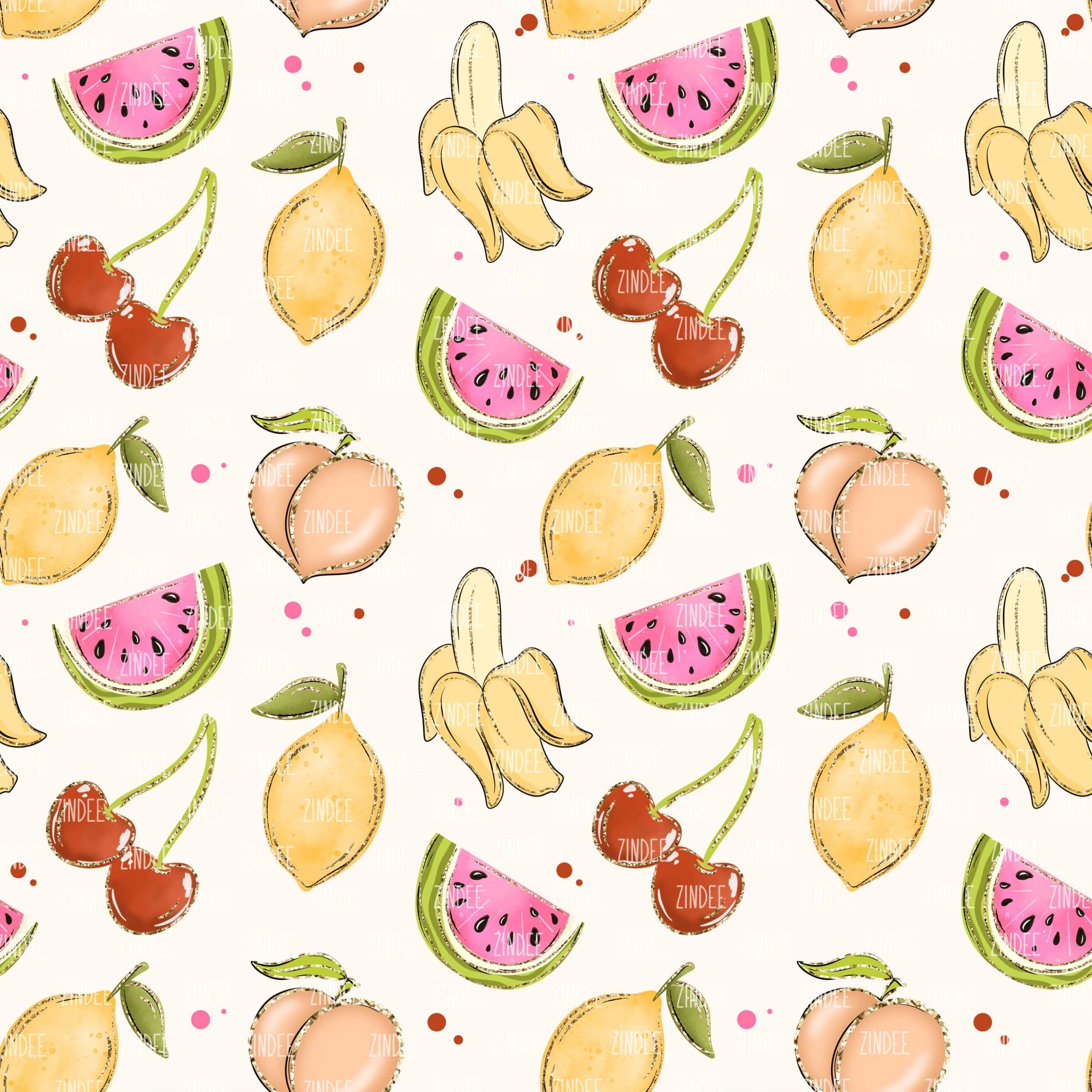 Gold Fruits seamless (vinyl)
