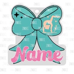Gymnastics Bow Hair Tie Holder- Pony Tail | Also Available as Sticker or UV DTF