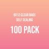 Crystal Clear Bags 9x11.5 (self sealing & suffocation warning) 100 Pack