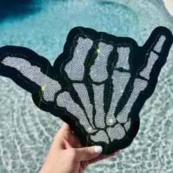 Shaka Skeleton- Glass Rhinestone Art Box