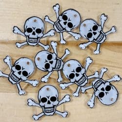 Skull and Crossbones Charms - 1.5 inch (10 pack)