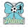 Soccer Bow Hair Tie Holder- Pony Tail | Also Available as Sticker or UV DTF