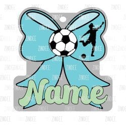 Soccer Bow Hair Tie Holder- Pony Tail | Also Available as Sticker or UV DTF