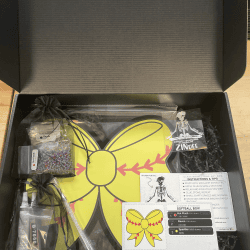 Alternative view of Softball Bow- Glass Rhinestone Art Box