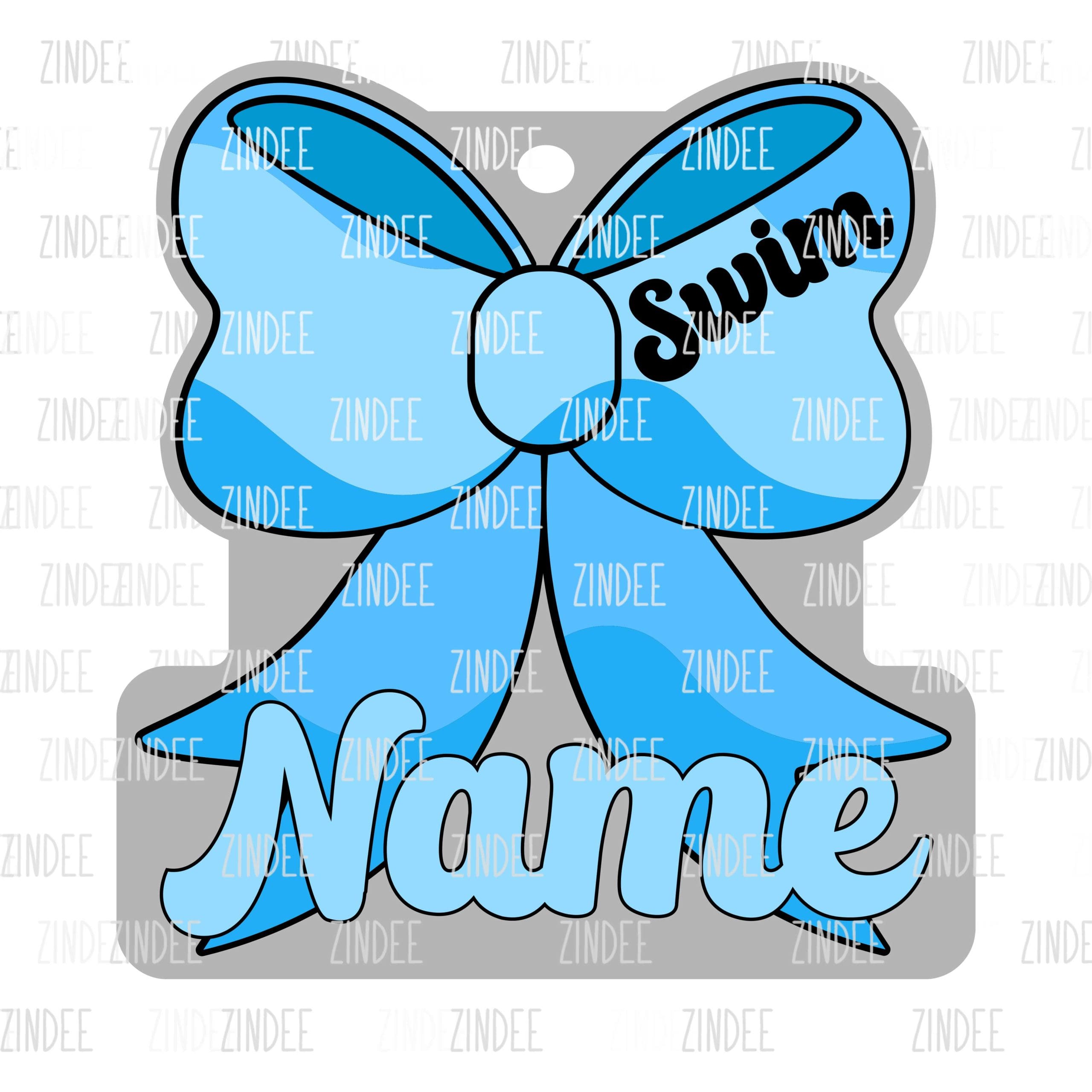Swim Bow Hair Tie Holder- Pony Tail | Also Available as Sticker or UV DTF