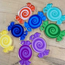 Candy In Wrapper Charms - 1.5 inch (10 pack)