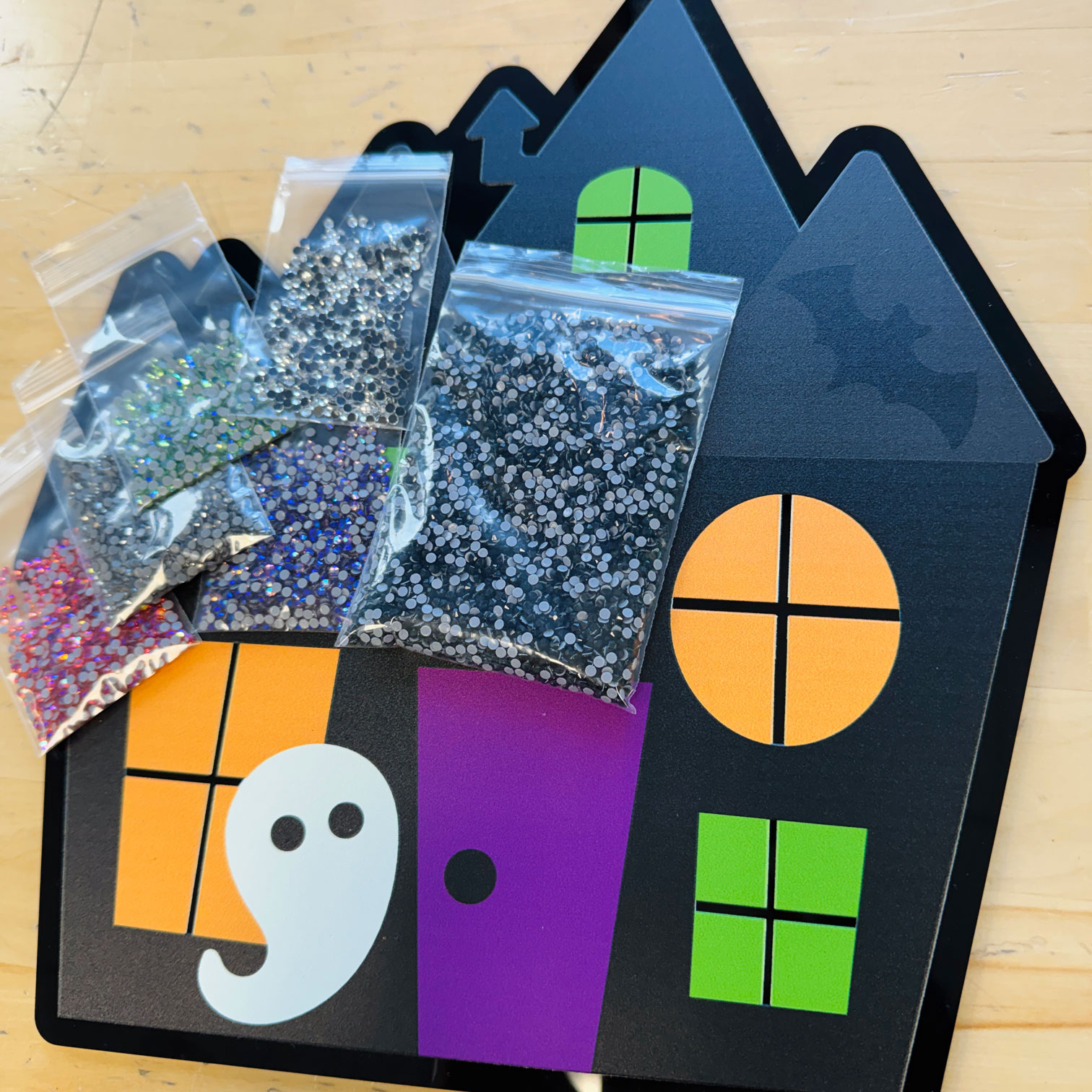 Haunted House- Glass Rhinestone Art Box