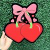 Heart Cherries- Glass Rhinestone Art Box
